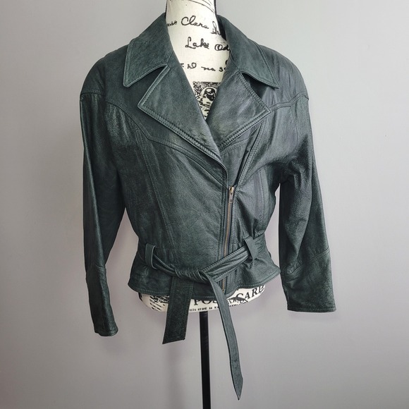 Wilsons Leather Jackets & Blazers - Vintage Adventure Bound Wilson's dark green leather bomber jacket thinsulate